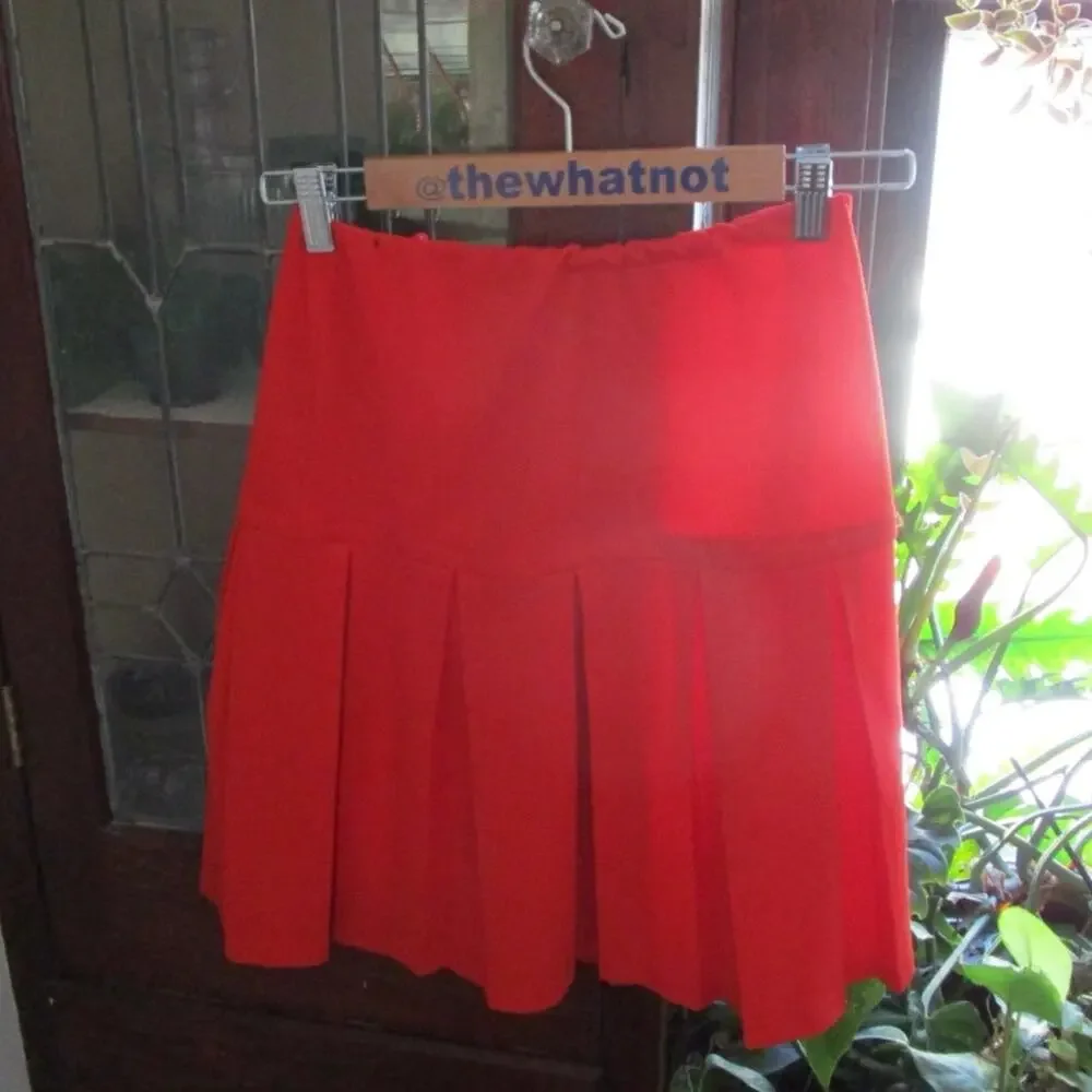 Vintage 70s Act III Red Pleated Drop Waist Tennis Skirt Mini XS Sporty Blokecore